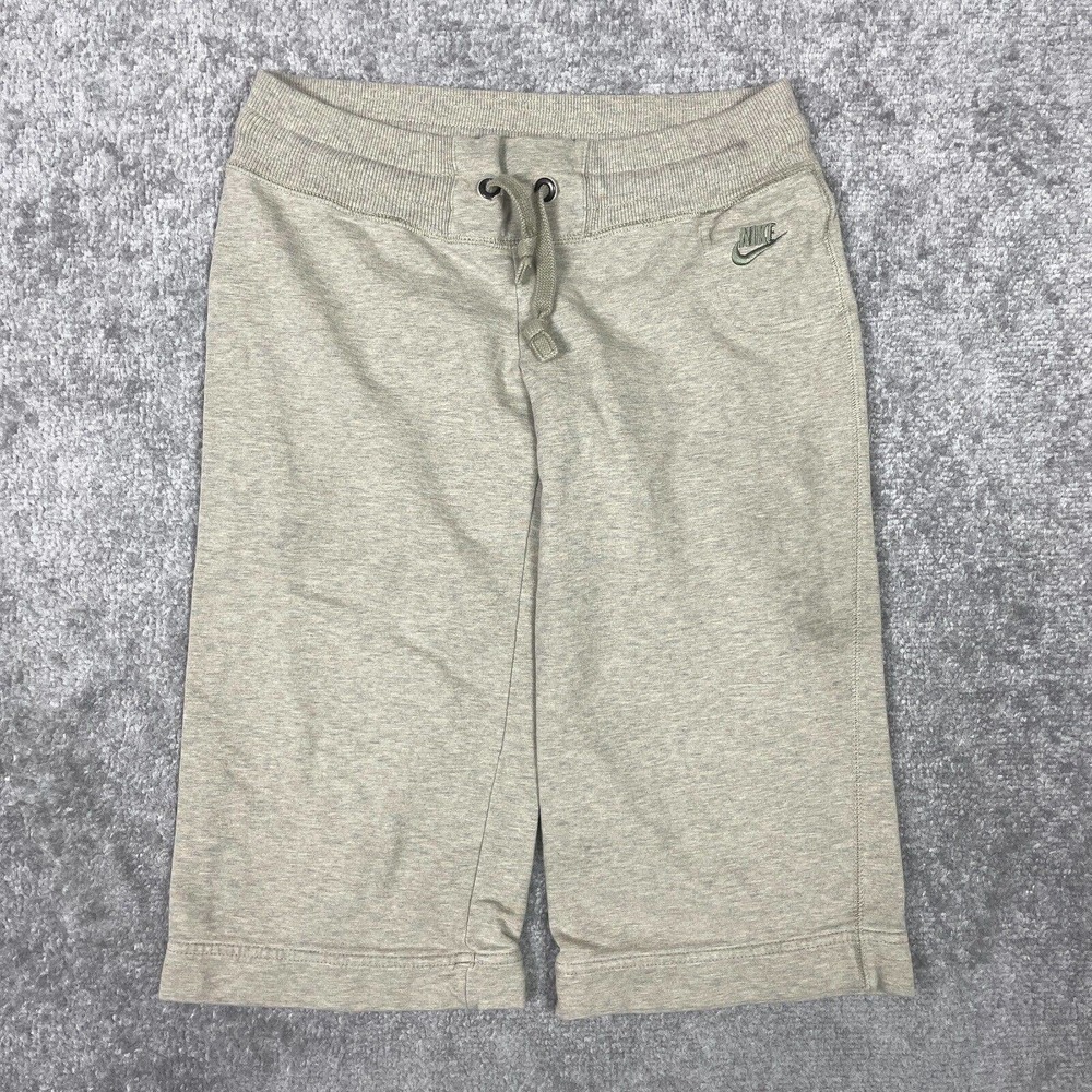Nike Pants Capri Boys XS Beige Drawstring Athletic Sportswear Organic Cotton